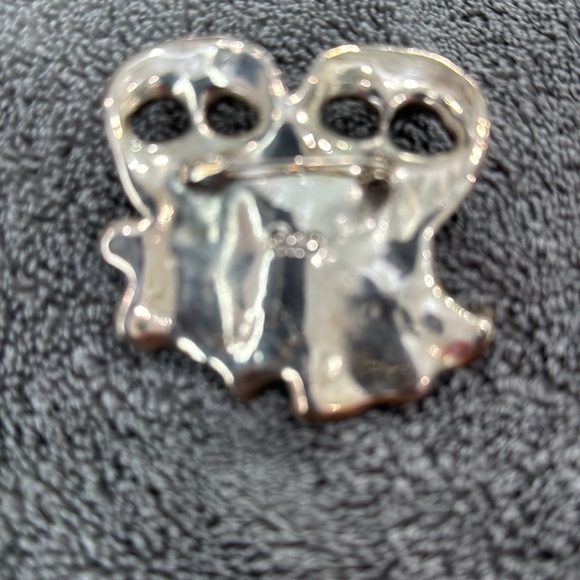 Silver and Gold Drama Mask Brooch - Picture 4 of 4